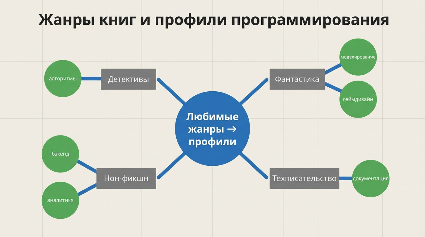 Жанры книг и профили программирования